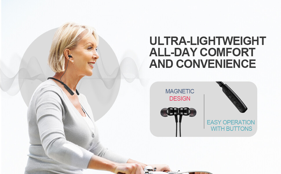 JINGHAO Rechargeable Hearing Aids Wireless Neckband Amplifier for Seniors US