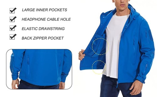 TACVASEN Waterproof Tactical Soft Shell Men Jacket Coat Army Windbreaker Outdoor