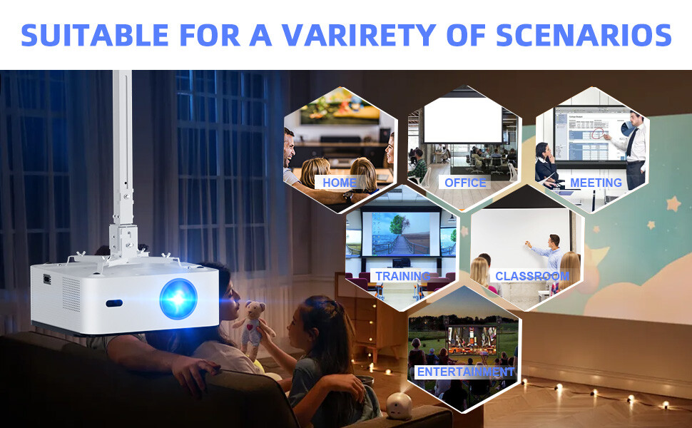 3in1 Universal 360° Swivel Tilt Projector Mount Ceiling Wall Holder Bracket 13kg