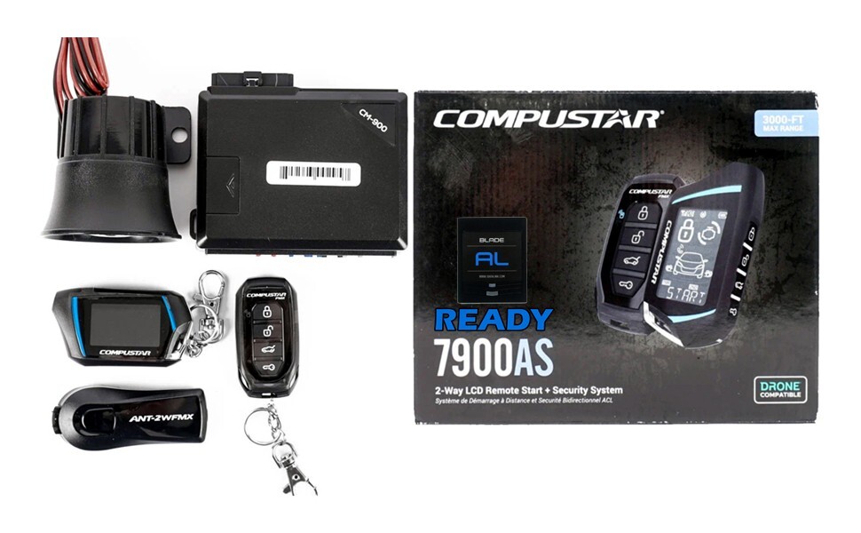Compustar CS7900-AS All-in-One 2-Way Remote Start Alarm Bundle 3000FT Range- NEW