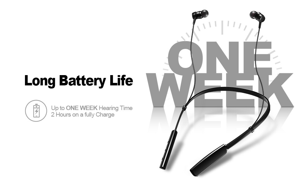 JINGHAO Rechargeable Hearing Aids Wireless Neckband Amplifier for Seniors US