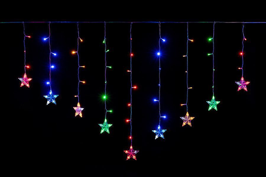 Tenda 252 Led Multicolore Stelle 4x09mt Esterno Luci Natale Natalizie dfh