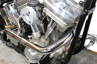 2:1 Siamese Exhaust Header Set Chrome fits Harley Davidson