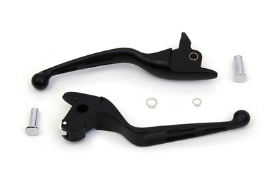 Matte Black 3-Slot Wide Hand Lever Set fits Harley Davidson