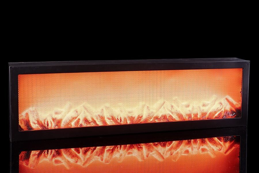 Lanterna Con Fuoco Led Camino 98x12x28cm Caminetto Decorativo Casa Inverno bal