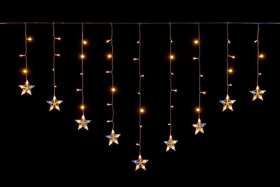 Tenda 252 Led Bianco Caldo Stelle 4x09mt Esterno Luci Natale Natalizie dfh