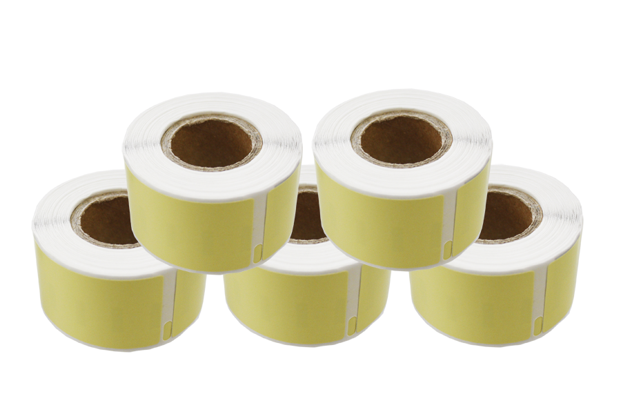 5 Rollen Etiketten für Dymo Typ 99011 (gelb) Ettiketten 28x89mm