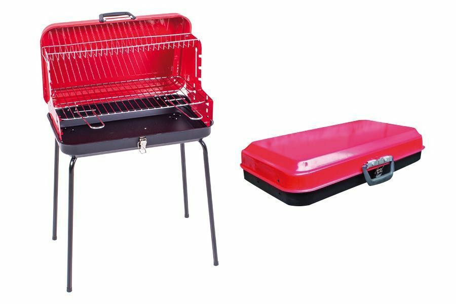 Barbecue a Carbone Rettangolare Richiudibile Griglia in Acciaio Portatile