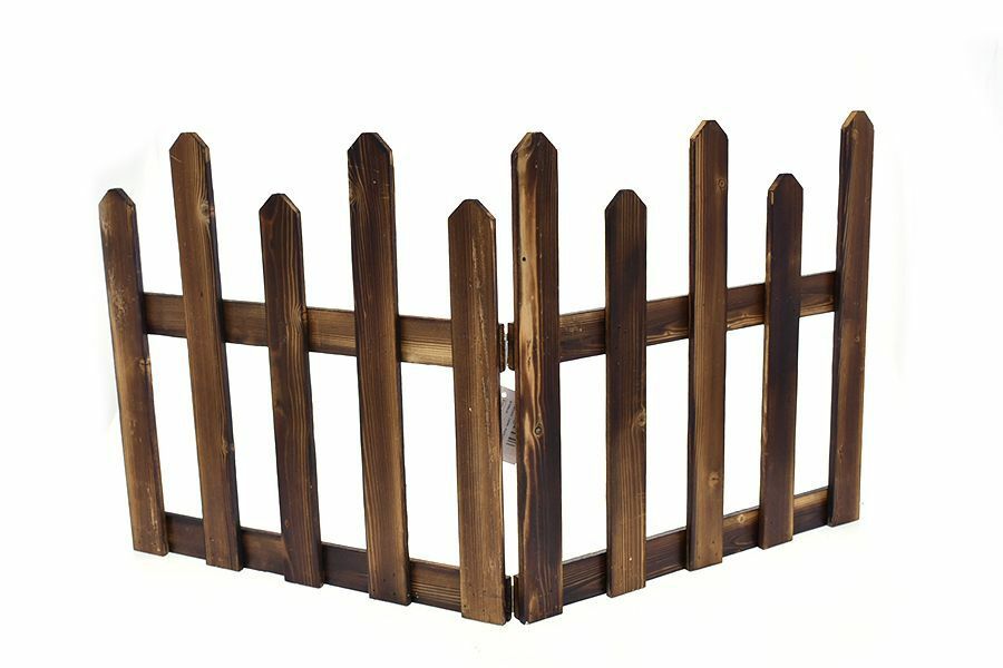 Staccionata In Legno Naturale Giardino Albero Natale Steccato Patio 80x40cm bal