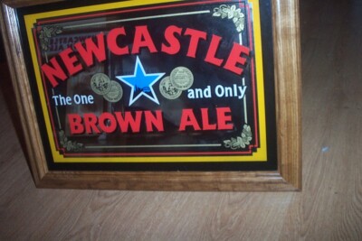 BRAND NEW New Castle Brown Ale ''The One and Only'' Beer Bar Sign Mirror 21 x 16