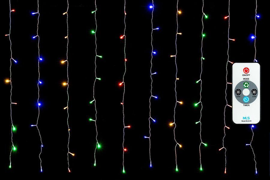 Tenda 160 Led Luce Multicolore 8mtx0,8mt Con Telecomando Luci Natalizie dfh