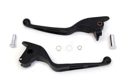 Matte Black 3-Slot Wide Hand Lever Set fits Harley Davidson