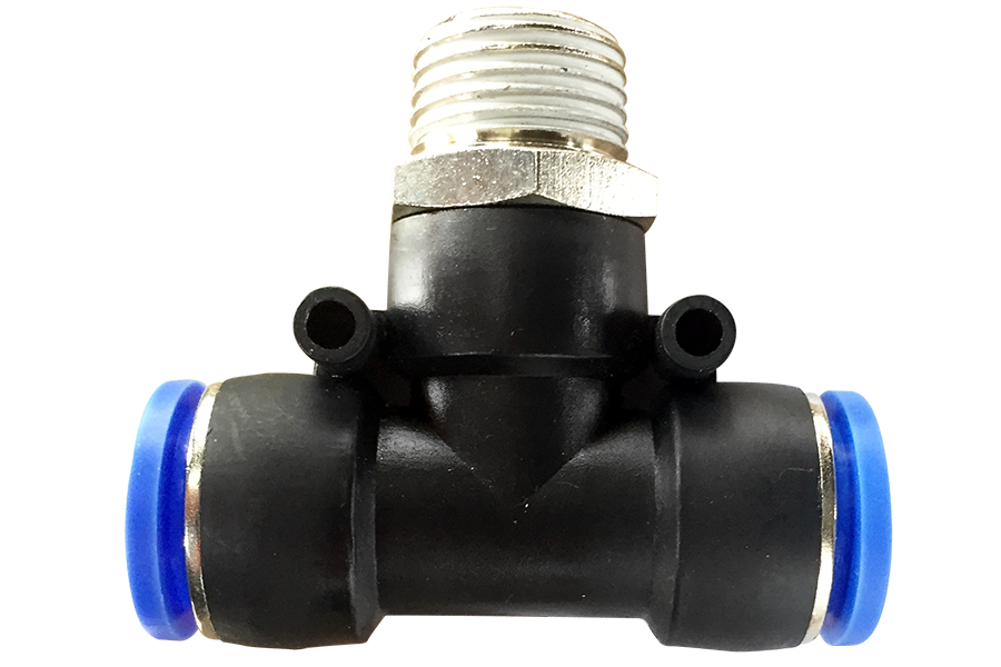 Pneumatic push in T-fitting (PB) Ø 12 mm with thread BSPT R1/4