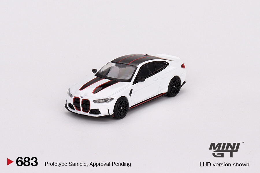In Stock) Mini GT #683 1/64 BMW M4 CSL Alpine White LHD