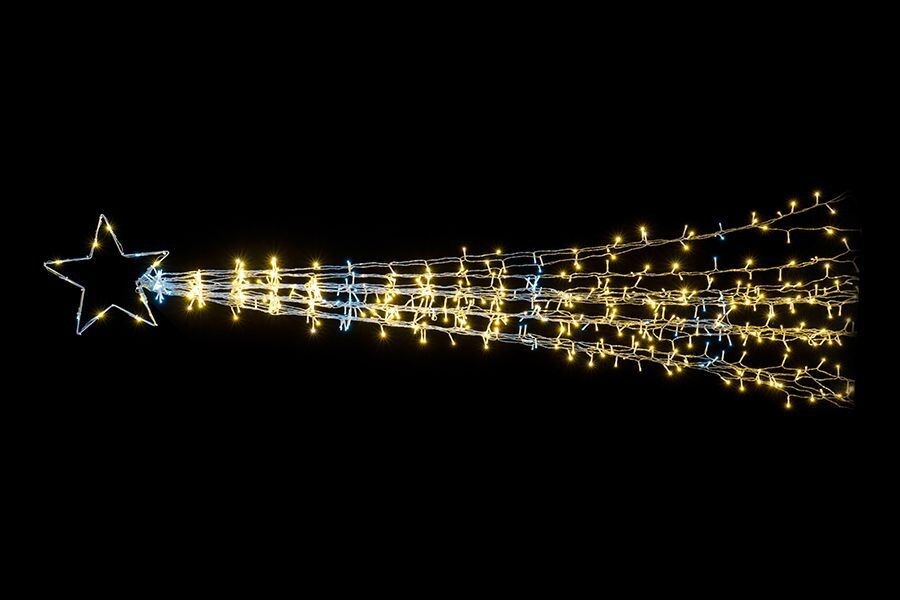 Stella Cometa Con Led Luce Bianco Caldo 470 Led Decorazione Natale bal