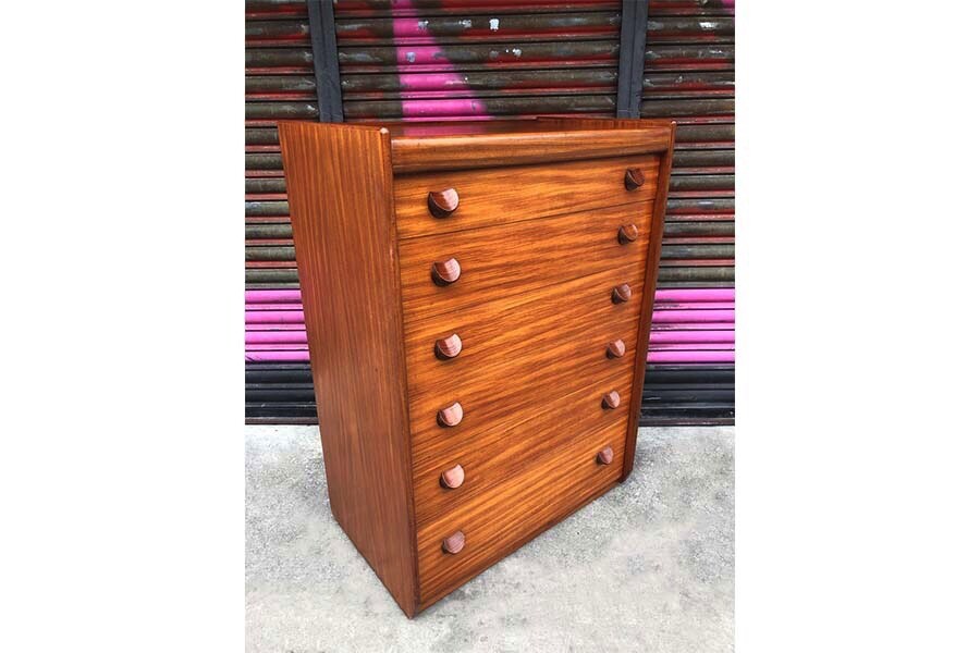 Mid Century Chest Of Drawers Teak Retro White Newton Vintage