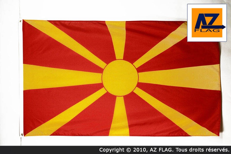 Drapeau MacÃ?Doine 150x90cm En Satin - Drapeau MacÃ?Donien 90 X 150 Cm - Neuf