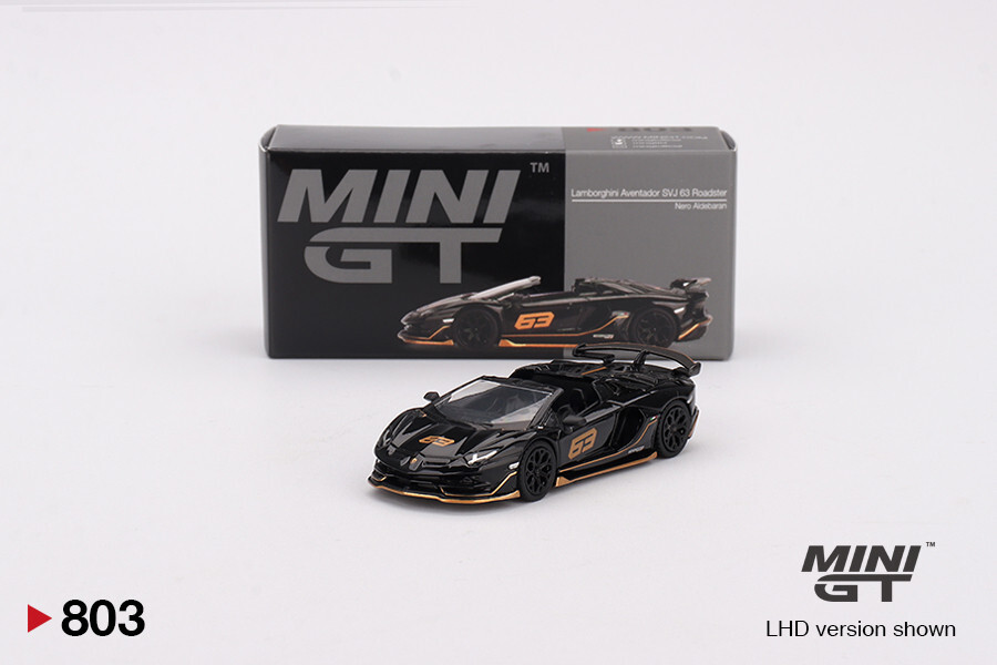 MINIGT Lamborghini Aventador SVJ 63 Roadster Black 1:64