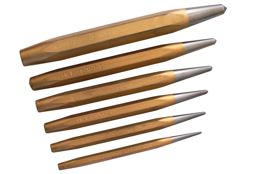 6 jeu de poinçons et chasse-goupille cônique