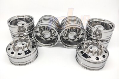 1.7 Tractor Aluminum chromium alcoa like style rims set 6x4 + Lug Nut Covers