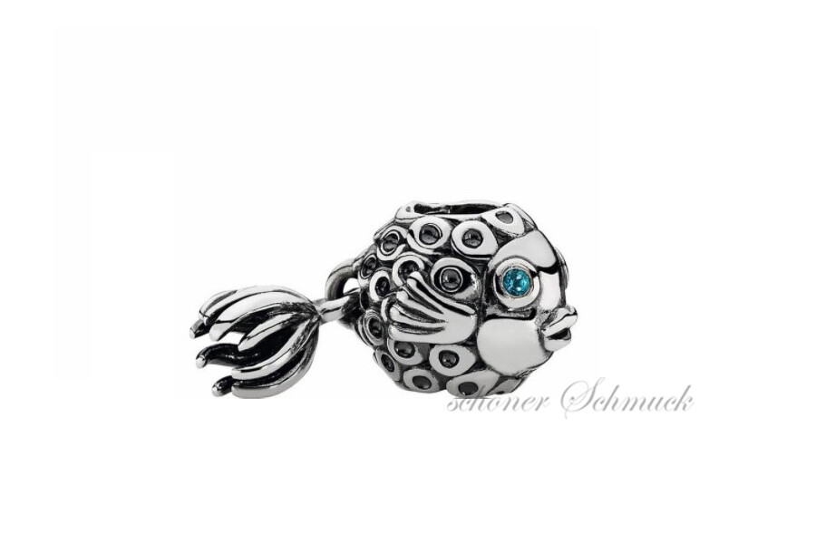 Pandora Beads Charms 791108TPP Kaiserfisch Fisch mit Blautopaz 925er Silber