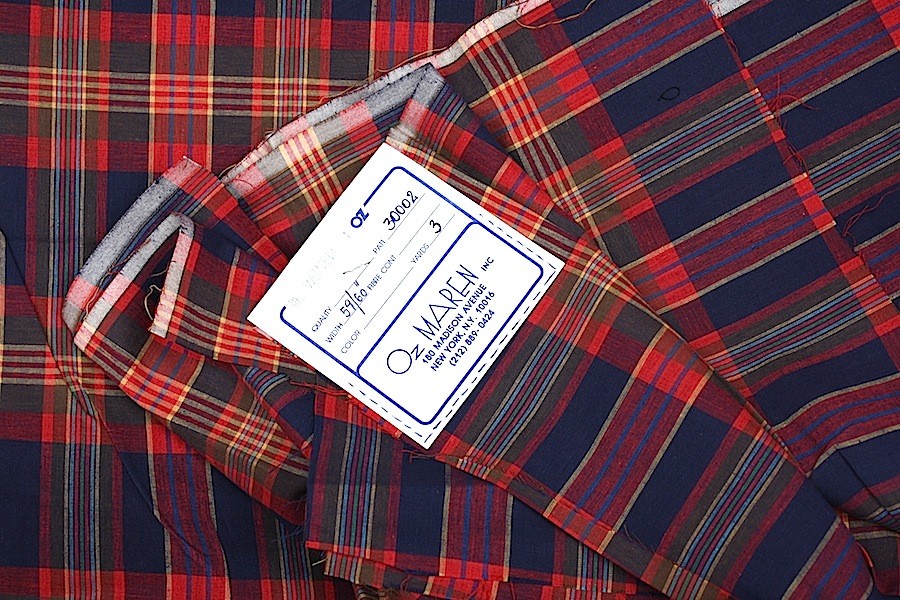 VINTAGE Fabric TARTAN PLAID Blue Red Yellow Fabric 3yds+ 57