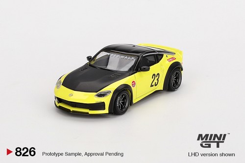 Mini GT #826 Nissan Z LB NATION WORKS Ikazuchi Yellow Model