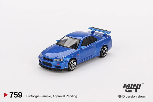 Nissan Skyline GT-R R34 ミニカー 1/64 In Stock) Mini GT #759 1/64 Nissan Skyline GT-R R34 Vspec