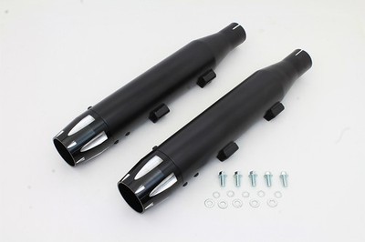 HARLEY Black Highlighted Revolver Tip Muffler Set fits 2014-2017 XL,