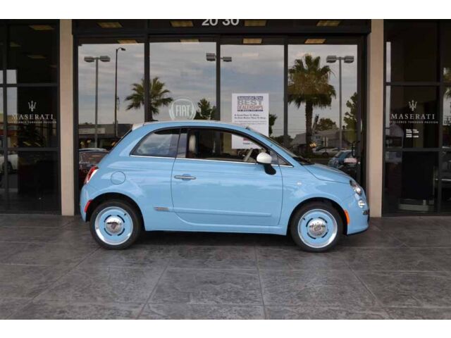 Fiat : 500 2dr HB Loung 2014 Fiat Lounge 1957 Edition Light Blue on Brown 5-Speed Fun Retro Fiat!