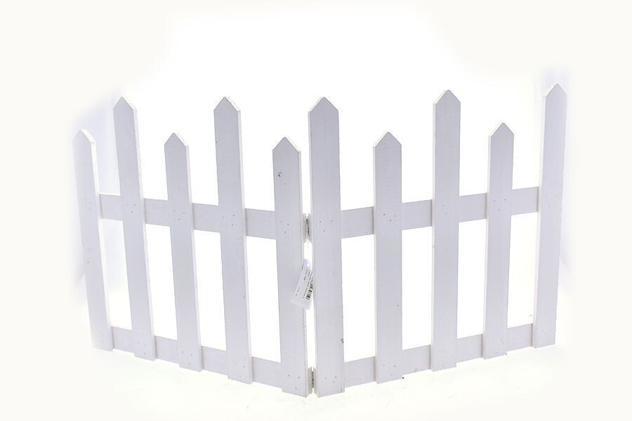 Staccionata In Legno Bianco Giardino Albero Natale Steccato Patio 80x40cm bal