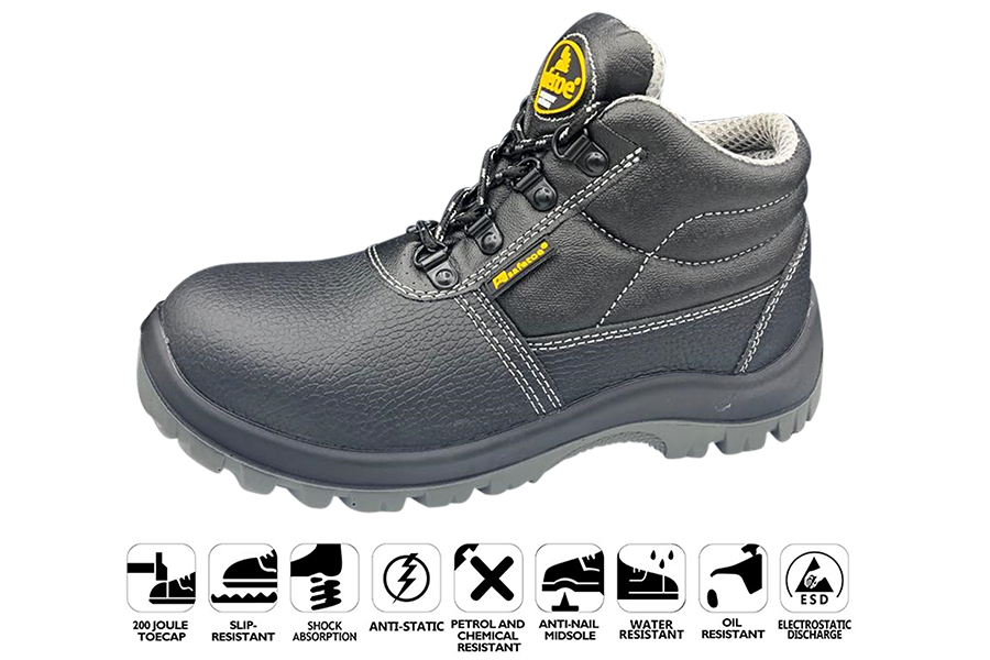 SAFETOE® veiligheidsschoenen S3 hoge werkschoenen zwart (M-8010) Gr. 42