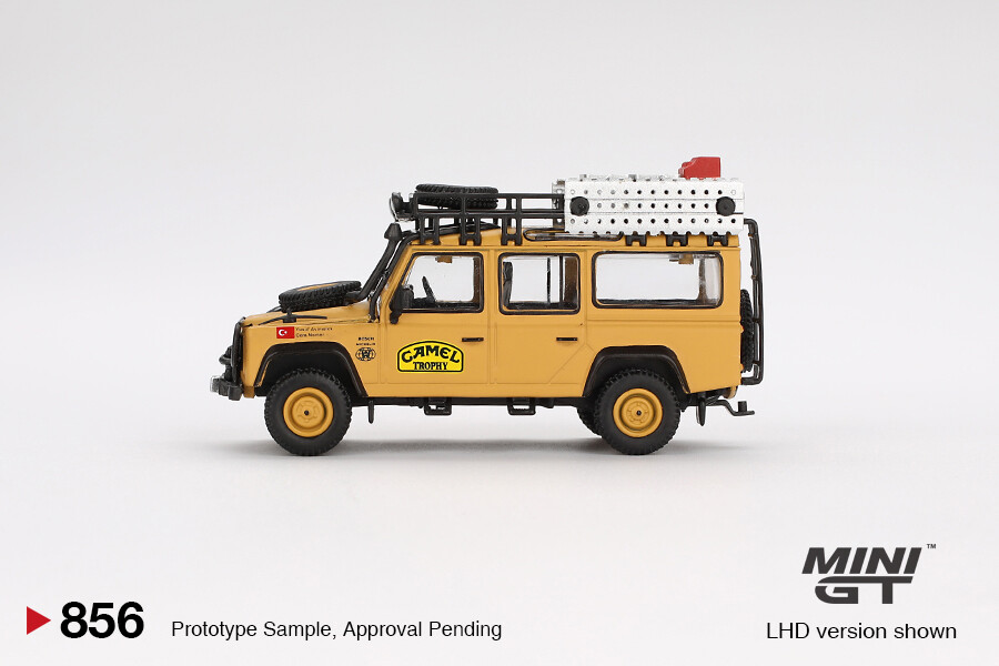 In Stock) Mini GT #856 Land Rover Defender 110 1989 Camel