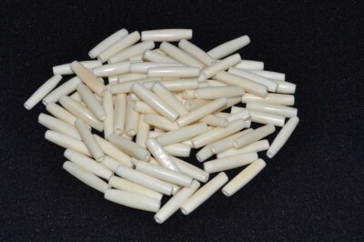 100 PCS WHITE BONE HAIR PIPE CHOKER BEADS PENDANTS 1'' #BD-4