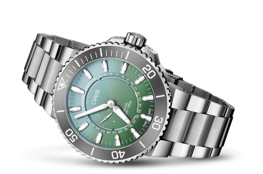 Pre-owned Oris Aquis Small Second, Date Dat Watt Men's Watch 01 743 7734 4197-set