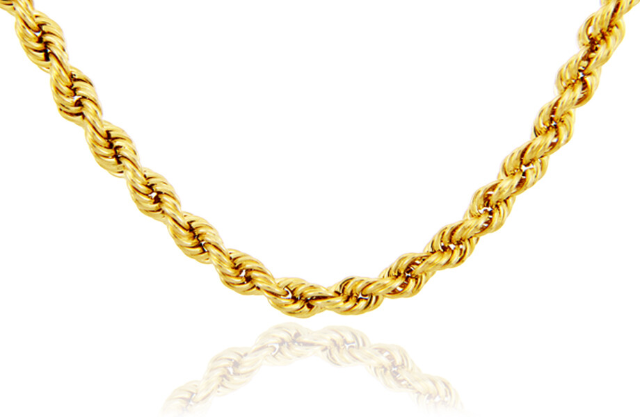 Pre-owned Ndg 10k Real Yellow Gold 3mm Diamond Cut Rope Chain Necklace Lobster Clasp 16 - 32