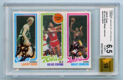 1980-81 TOPPS LARRY BIRD JULIUS ERVING MAGIC JOHNSON BUYBACK AUTO 