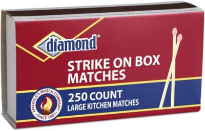 2 PACK - Strike On Box 500 total LARGE Wood Kitchen MATCHES Red Tip DIAMOND