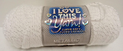 I Love This Yarn! Metallic 730/White Acrylic 4 Med 5 oz 252 Yd Hobby Lobby 2010