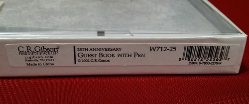 C.R. Gibson Guest Book With Pen Our 25th Wedding Silver Anniversary CR NIB