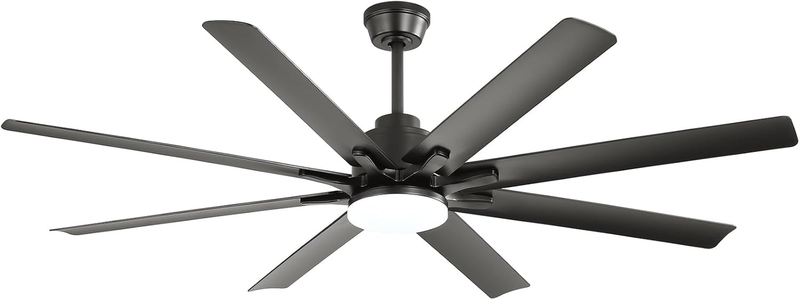 66 Inch Smart Ceiling Fan with Lights and Remote/App/Voices Control Compatible with Alexa Google, Low Profile Black Ceiling Fan with 3 Downrod for Indoor Outdoor Living Room Farmhouse Patio