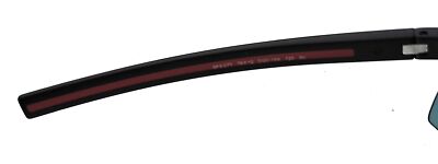 Pre-owned Prada Linea Rossa 0ps 07ys Dg010a Black Rubber Rectangular Sunglasses In Orange
