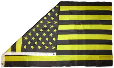 3x5 USA 50 Star Black & Yellow 3'x5' Premium Quality Rough Tex 68D Nylon Flag