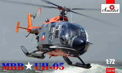 Building Mbb Uh-05 Helicopter Chilean Air Force, scale 1/72 Amodel 72316
