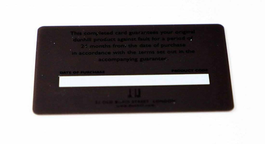 dunhill watch warranty card blank ebay