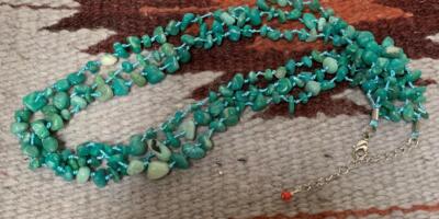Gorgeous hand knot multi-strands green jade nugget necklaces(b198d-w2)