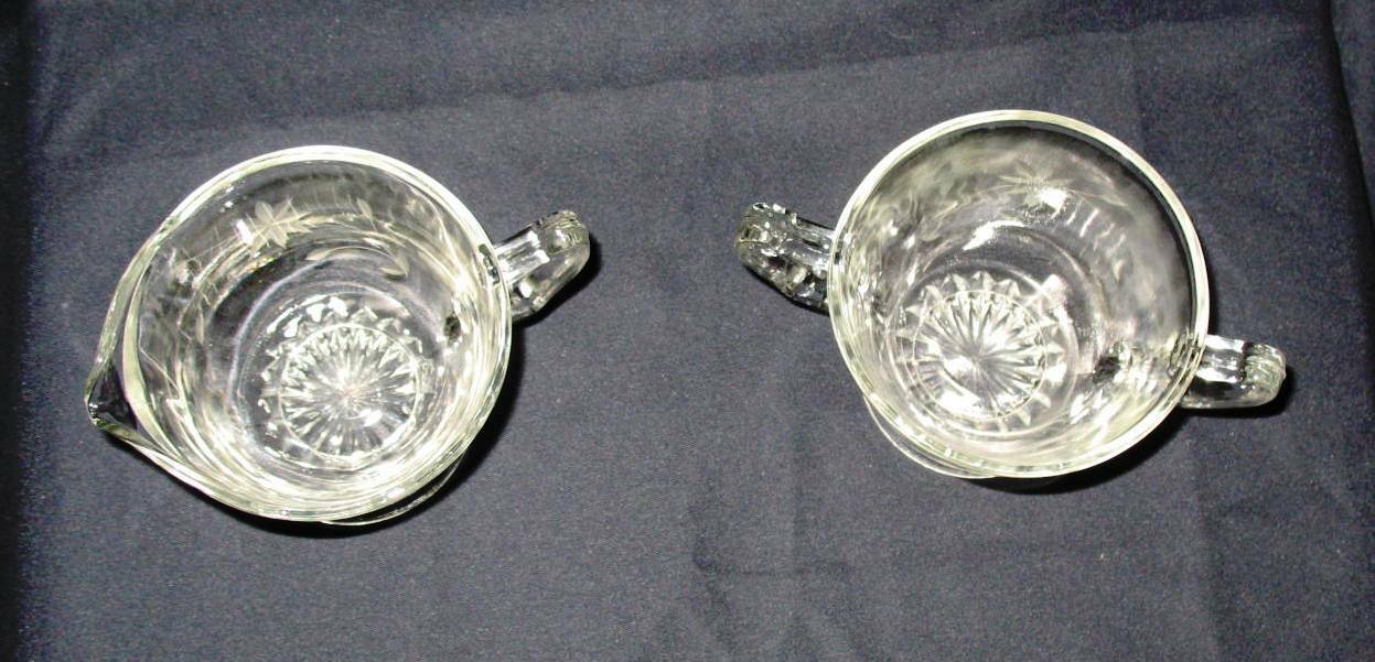 VINTAGE CUT GLASS Crystal Sugar & cream bowls  from estate