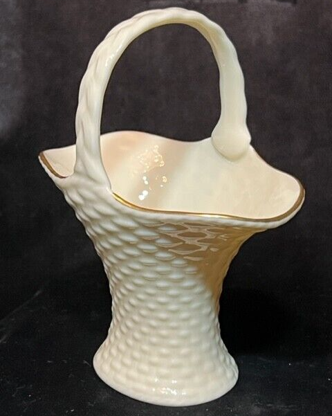 Vintage Lenox White Porcelain Basket Weave Pattern Flower Vase