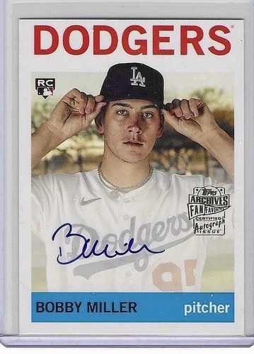 2023 TOPPS ARCHIVES BOBBY MILLER RC AUTO ON CARD AUTOGRAPH