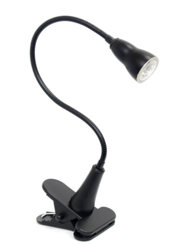Простой дизайн Настольная лампа LED Gooseneck Clip Light мощностью 1 Вт, черная